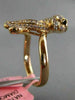 ESTATE LARGE .76CT DIAMOND & AAA TSAVSORITE 18KT ROSE GOLD HAPPY PUPPY FUN RING