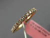 ESTATE .49CT PINK DIAMOND 18KT ROSE GOLD 3/4 ETERNITY WEDDING ANNIVERSARY RING