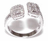 ESTATE .62CT DIAMOND 18KT WHITE GOLD ROUND & BAGUETTE INVISIBLE CRISS CROSS RING