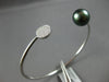 .12CT DIAMOND & TAHITIAN PEARL 18KT WHITE GOLD 3D PAVE FLEXIBLE BANGLE BRACELET