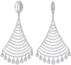 ESTATE LARGE 8.80CT DIAMOND 18K WHITE GOLD MULTI ROW CHANDELIER HANGING EARRINGS
