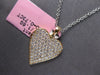 ESTATE LARGE .73CT DIAMOND 14KT YELLOW GOLD CLASSIC PAVE HEART FLOATING PENDANT