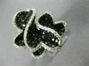 ESTATE LARGE 3.96CT WHITE & BLACK DIAMOND 14K WHITE GOLD MULTI HEART FLOWER RING