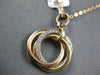 ESTATE .30CT DIAMOND 14KT TRI COLOR GOLD TRINITY CIRCLE OF LIFE FLOATING PENDANT