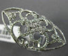 LARGE 1.33CT DIAMOND 14KT WHITE GOLD 3D OPEN FILIGREE FLOWER MARQUISE SHAPE RING