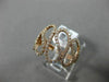 ESTATE WIDE .67CT ROUND DIAMOND 14K ROSE GOLD 3D MULTI WAVE CRISS CROSS FUN RING