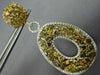 MASSIVE 23.49CT WHITE & MULTI COLOR DIAMOND 18K 2TONE GOLD OVAL HANGING EARRINGS
