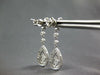 ESTATE .3CT DIAMOND 14KT WHITE GOLD 3D PAVE TEAR DROP FLOWER HANGING EARRINGS