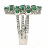 ESTATE LARGE 1.9OCT DIAMOND & AAA EMERALD 18KT WHITE GOLD 3D SQUARE CHECKER RING