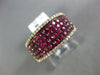 WIDE 1.46CT DIAMOND & AAA RUBY 18K ROSE GOLD 3D MULTI ROW SEMI ETERNITY FUN RING