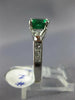 ESTATE LARGE 2.7CT DIAMOND & AAA EMERALD PLATINUM ROUND FILIGREE ENGAGEMENT RING
