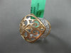 ESTATE LARGE .29CT DIAMOND 18K WHITE & ROSE GOLD HANDCRAFTED FILIGREE MATTE RING