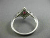 ESTATE LARGE .61CT DIAMOND & AAA RUBY 14KT WHITE GOLD CLASSIC SQUARE FLOWER RING
