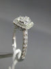 ESTATE .60CT DIAMOND 18KT WHITE GOLD SQUARE CLUSTER HALO FRIENDSHIP PROMISE RING