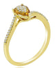 .63CT DIAMOND & AAA CITRINE 14KT YELLOW GOLD PEAR SHAPE & ROUND CRISS CROSS RING