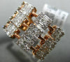 ESTATE WIDE 1.44CT DIAMOND 14KT ROSE GOLD 3D SQUARE MULTI ROW ANNIVERSARY RING