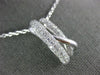ESTATE LARGE .86CT DIAMOND 18KT WHITE GOLD 3D CLASSIC CRISS CROSS LOVE PENDANT