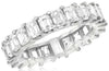 2.79CT DIAMOND 18KT WHITE GOLD BAGUETTE & ASSCHER CUT ETERNITY ANNIVERSARY RING
