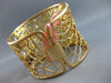 EXTRA LARGE WHITE & FANCY YELLOW DIAMOND 18KT YELLOW GOLD CUFF BANGLE BRACELET