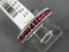 ESTATE .64CT DIAMOND & RUBY 18KT ROSE GOLD SEMI ETERNITY 3 ROW ANNIVERSARY RING