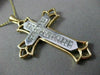ESTATE LARGE 1.0CT PRINCESS DIAMOND 14KT WHITE & YELLOW GOLD CROSS PENDANT #6289
