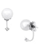 ESTATE .10CT DIAMOND & AAA SOUTH SEA PEARL 18KT WHITE GOLD FUN HANGING EARRINGS