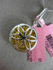 ESTATE LARGE 1.27CT WHITE & FANCY YELLOW DIAMOND 18K 2 TONE GOLD CLUSTER PENDANT