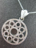 ESTATE LARGE 6.40CT DIAMOND 14KT WHITE GOLD 3D MULTI CIRCULAR FLOWER FUN PENDANT
