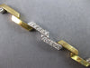 ESTATE WIDE .90CT DIAMOND 14KT 2 TONE GOLD MULTI WAVE SQUARE FUN TENNIS BRACELET