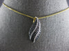 .90CT WHITE & BLACK DIAMOND 14KT YELLOW GOLD TEAR DROP FLOATING PENDANT #27971