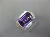 ESTATE 3.81CT DIAMOND & AAA AMETHYST 14K WHITE GOLD BAGUETTE SEMI BEZEL FUN RING