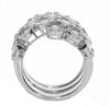 EXTRA LARGE 2.49CT DIAMOND 18K WHITE GOLD 3D BAGUETTE INVISIBLE OVAL SNAKE RING