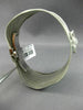 ESTATE LARGE .68CT DIAMOND 18KT GOLD & STAINLESS STEEL 3D FLOWER BANGLE BRACELET
