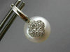 ESTATE LARGE .44CT DIAMOND & AAA SOUTH SEA PEARL DIAMOND 18K WHITE GOLD EARRINGS