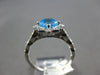 ESTATE 1.45CT DIAMOND & AAA BLUE TOPAZ 14KT WHITE GOLD FLOWER FILIGREE FUN RING