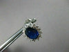 ESTATE 3.19CT DIAMOND & AAA SAPPHIRE 14KT WHITE GOLD DIANA CLUSTER EARRING #1124