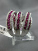 EXTRA LARGE 5.40CT DIAMOND & AAA RUBY 18KT WHITE GOLD 3D MULTI ROW COCKTAIL RING