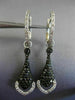1.36CT WHITE & BLACK DIAMOND 14KT WHITE & BLACK GOLD 3D HEART TEAR DROP EARRINGS