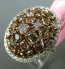 ESTATE LARGE 4.84CT WHITE & PINK DIAMOND 18K TWO TONE GOLD MULTI SHAPE OVAL RING