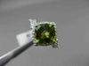ESTATE WIDE 2.21CT DIAMOND & AAA EXTRA FACET PERIDOT 14KT WHITE GOLD SQUARE RING