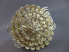 MASSIVE 13.22CT DIAMOND 14K 2 TONE GOLD 3D FLOWER CUFF COCKTAIL BANGLE BRACELET