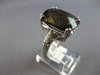 EXTRA LARGE 9.57CT DIAMOND & AAA SMOKY TOPAZ 14K WHITE GOLD CUSHION & ROUND RING