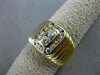ESTATE WIDE .50CT DIAMOND 18K YELLOW GOLD RECTANGULAR GYPSY MENS RING E/F #25400