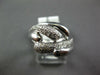 ESTATE WIDE .17CT DIAMOND 14KT WHITE GOLD 3D MULTI LEAF CRISS CROSS FUN RING