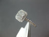 ESTATE .75CT DIAMOND 14KT WHITE GOLD ROUND CLUSTER SQUARE HALO OCTAGON FUN RING