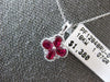 SMALL .74CT DIAMOND & AAA RUBY 18KT WHITE GOLD PEAR SHAPE 4 LEAF CLOVER PENDANT
