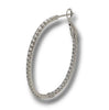 ESTATE 1.47CT DIAMOND 14KT WHITE GOLD 3D ROUND INSIDE OUT HOOP HANGING EARRINGS