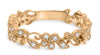 .15CT DIAMOND 14K ROSE GOLD FILIGREE MULTI LEAF FLOWER ETERNITY ANNIVERSARY RING