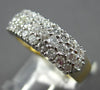 WIDE .95CT DIAMOND 14KT YELLOW GOLD 3D ROUND 3 ROW PAVE WEDDING ANNIVERSARY RING