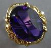 LARGE 9.2CT DIAMOND & AAA AMETHYST 14KT YELLOW GOLD OVAL & ROUND FUN RING #27711